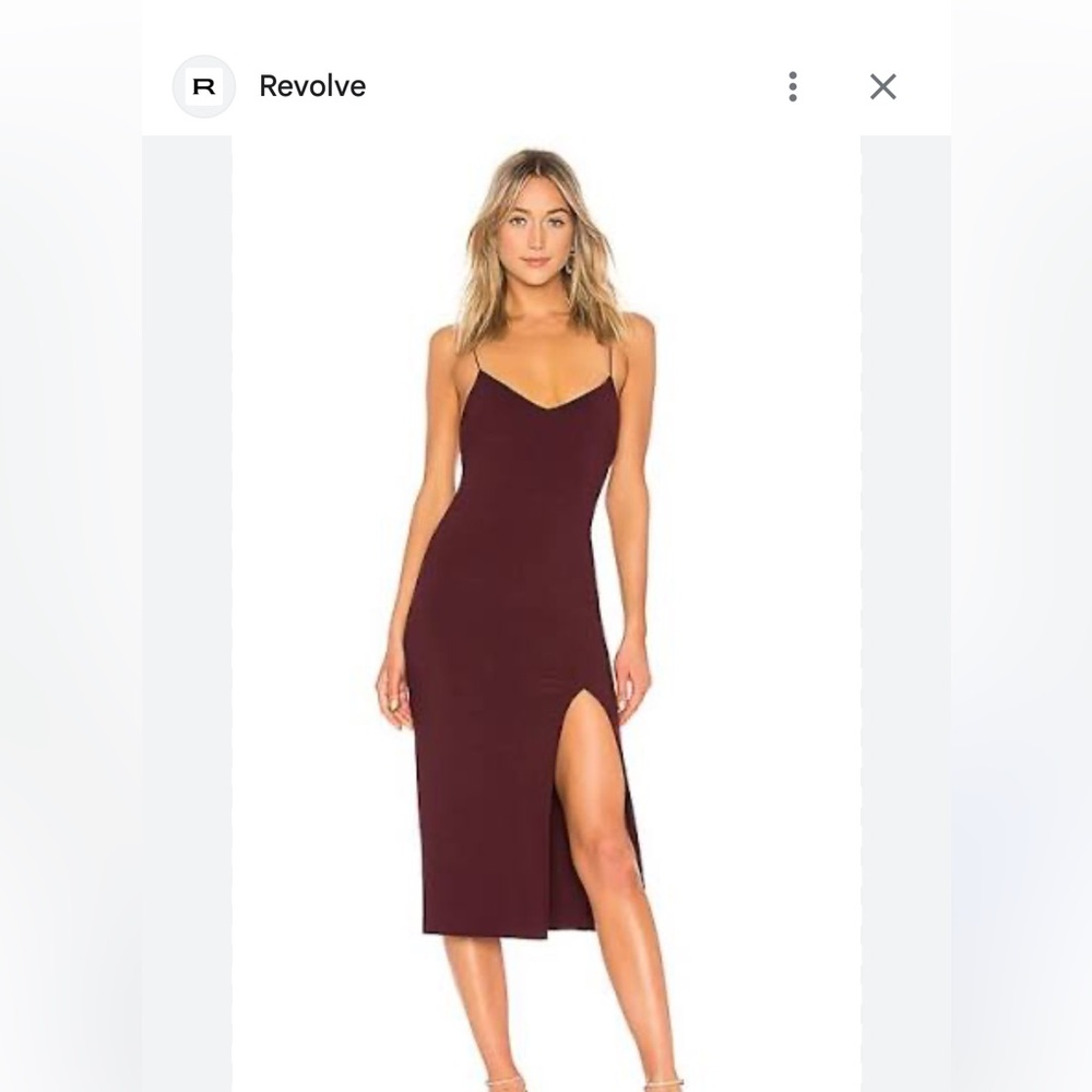 bec + bridge Burgundy Slip Midi Dress with Side Slit